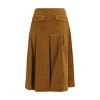 Brown Cotton Long Skirt