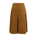 Brown Cotton Long Skirt