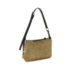 Beige Suede Leather Shoulder Bag