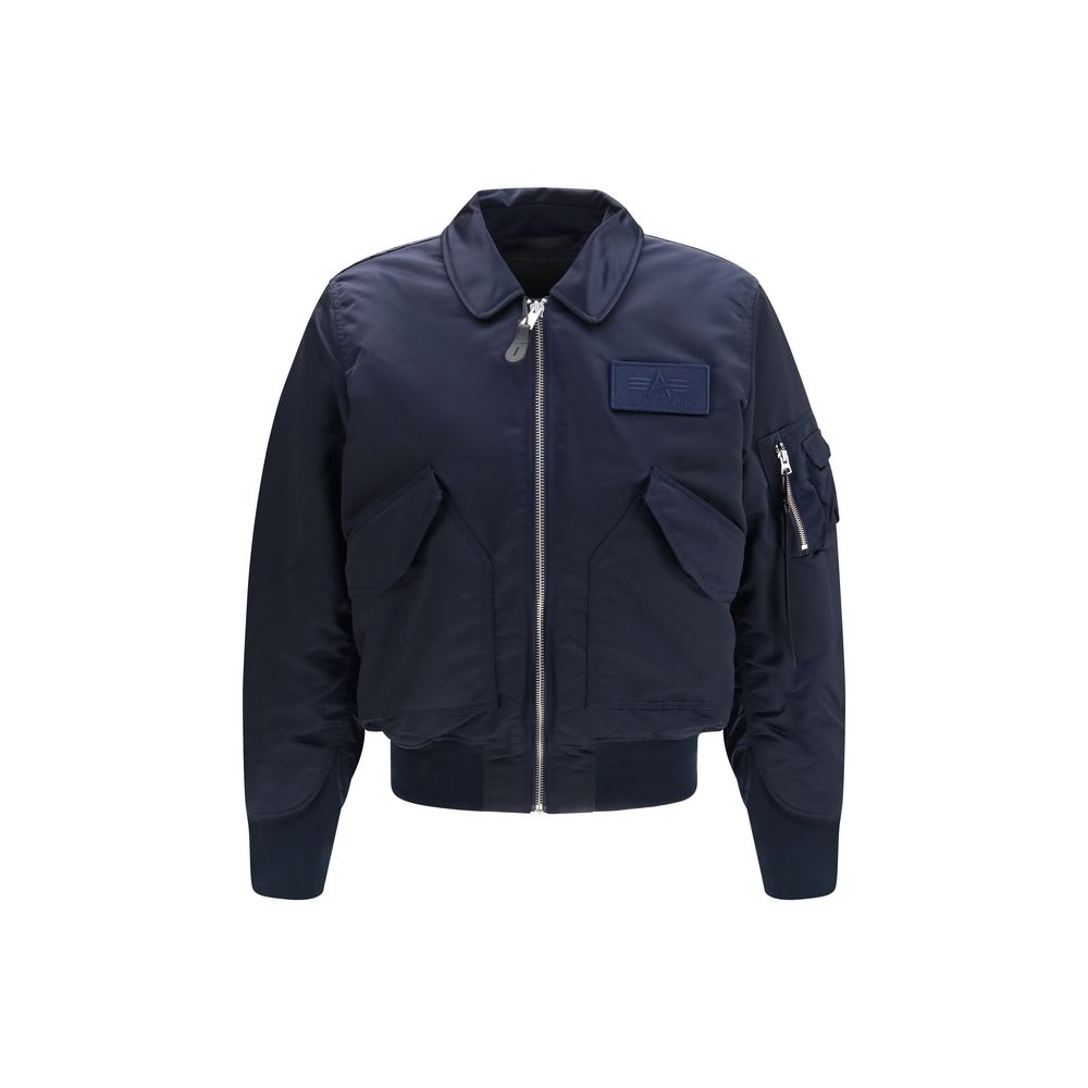 Blue Nylon Bomber