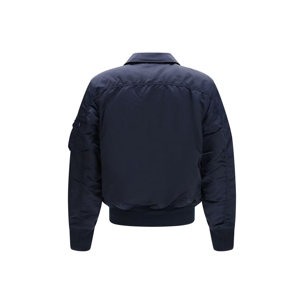 Blue Nylon Bomber