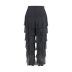 Black Silk Casual Pants