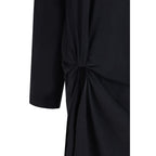 Black Cotton Casual Dress