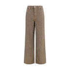 Brown Cotton Relaxed Fit Jeans