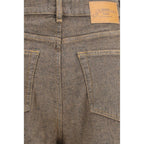 Brown Cotton Relaxed Fit Jeans