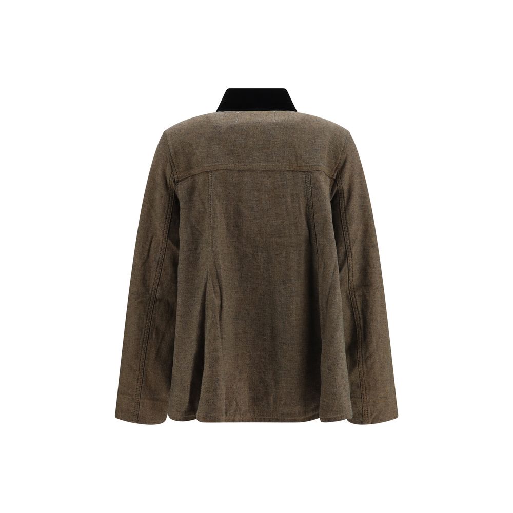 Brown Cotton Denim Jacket