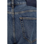 Blue Cotton Straight-Leg Jeans