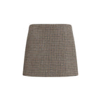 Brown Wool Oves Aries Mini Skirt