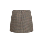 Brown Wool Oves Aries Mini Skirt