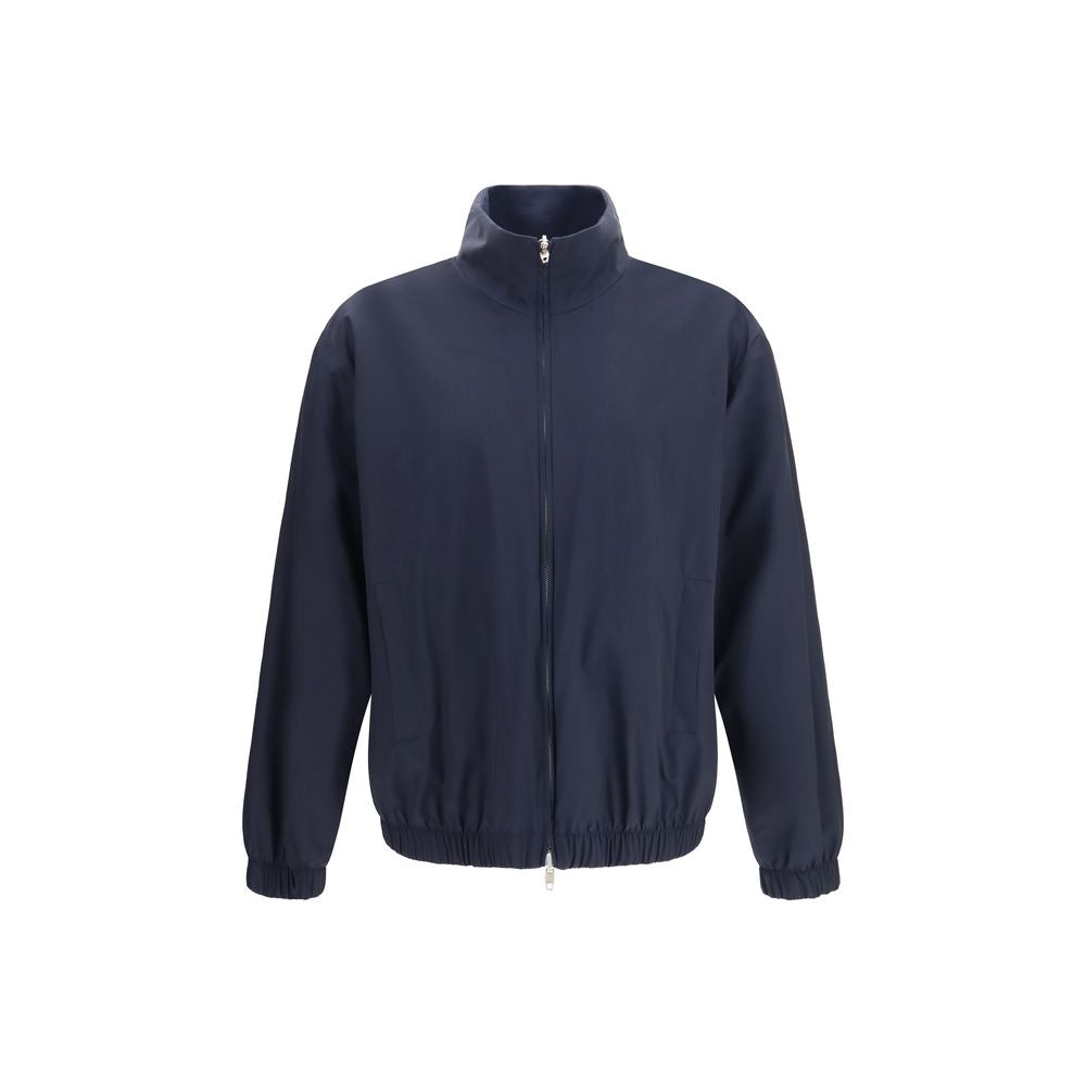 Blue Silk Full-Length Jacket