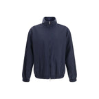 Blue Silk Full-Length Jacket