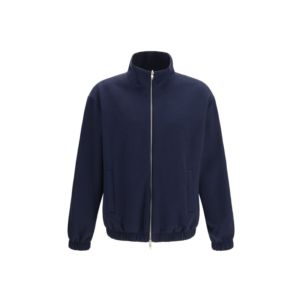 Blue Silk Full-Length Jacket