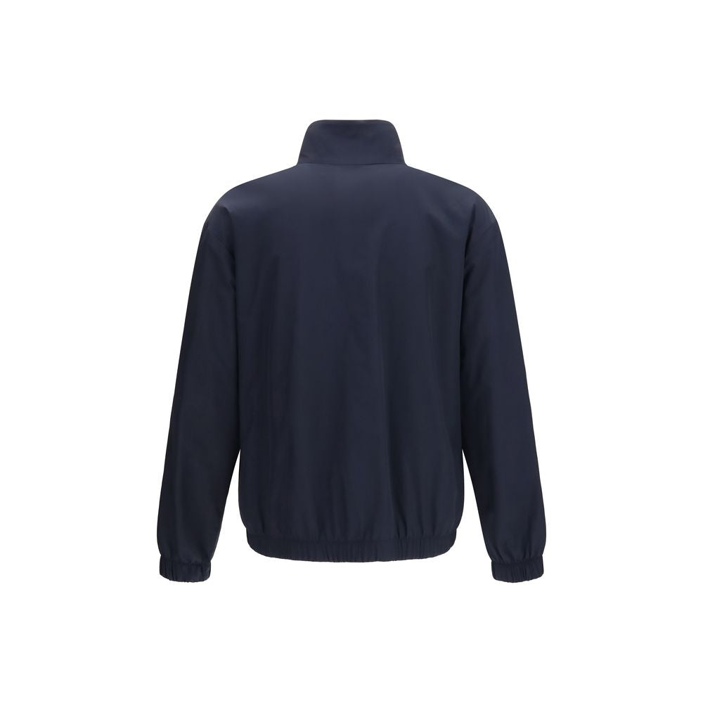 Blue Silk Full-Length Jacket
