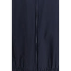 Blue Silk Full-Length Jacket