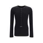 Black Cotton Long Sleeve T-Shirt