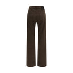 Brown Cotton Straight-Leg Jeans