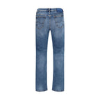 Blue Cotton Tapered Jeans