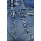 Blue Cotton Tapered Jeans
