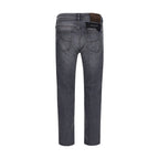 Gray Cotton Straight-Leg Jeans
