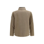 Brown Cotton Full-Length Jacket