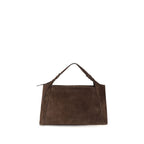 Brown Suede Leather Handbag