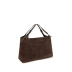 Brown Suede Leather Handbag