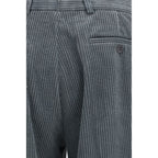 Gray Cotton Casual Pants