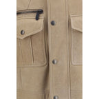 Beige Lambskin Full-Length Jacket