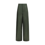 Bicolor Silk Casual Pants