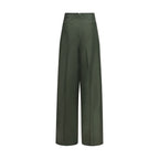 Bicolor Silk Casual Pants