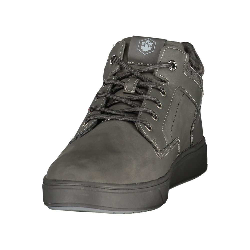Black Polyurethane Men's Sneaker