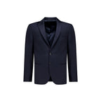 Blue Wool Full-Length Jacket