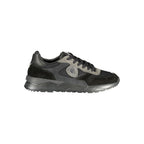 Black Polyester Athletic Sneakers