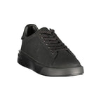 Black Polyester Athletic Sneakers