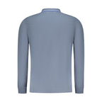 Blue Cotton Men Polo Shirt