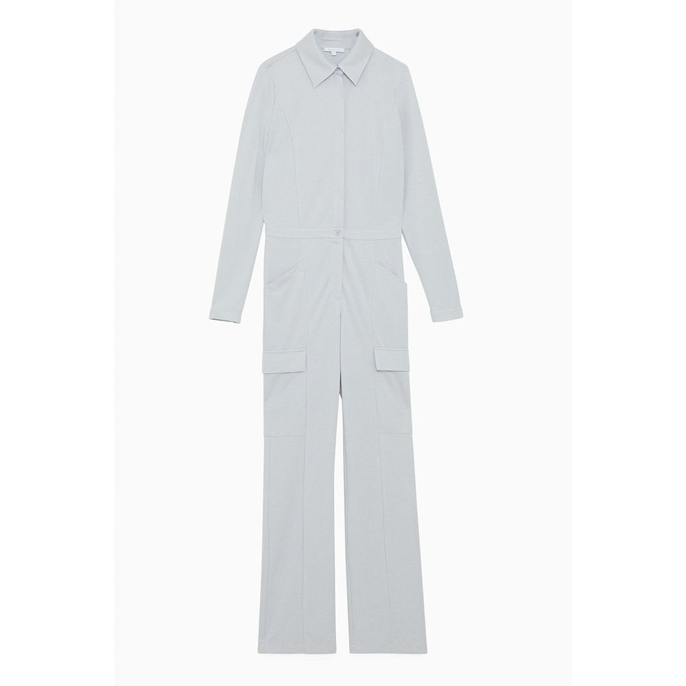 Gray Polyester Jumpsuit