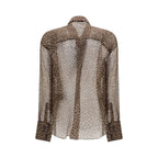 Brown Silk Pattern Shirt