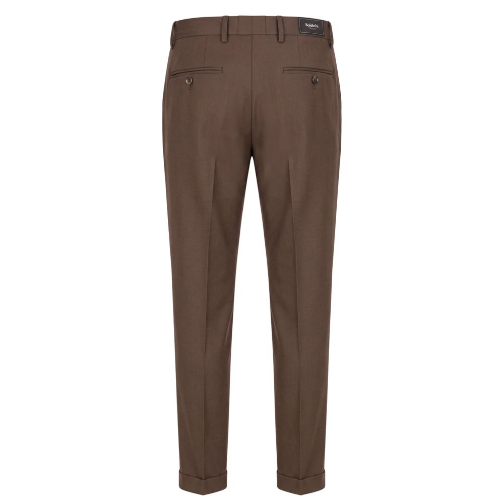 Brown Viscose Men Pants