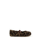 Brown Polyester Ballet Flats