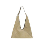 Beige Suede Leather Shoulder Bag