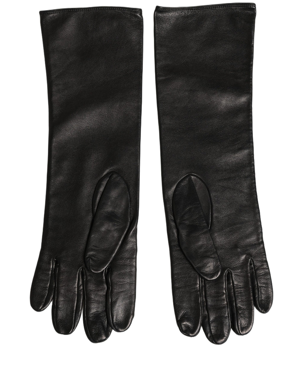 Black Genuine Leather Embossed DG Logo Gloves