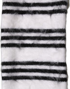 White Black Striped Skinny Neck Warmer Scarf