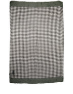 Green White Napoli Silk Gingham Shawl Scarf