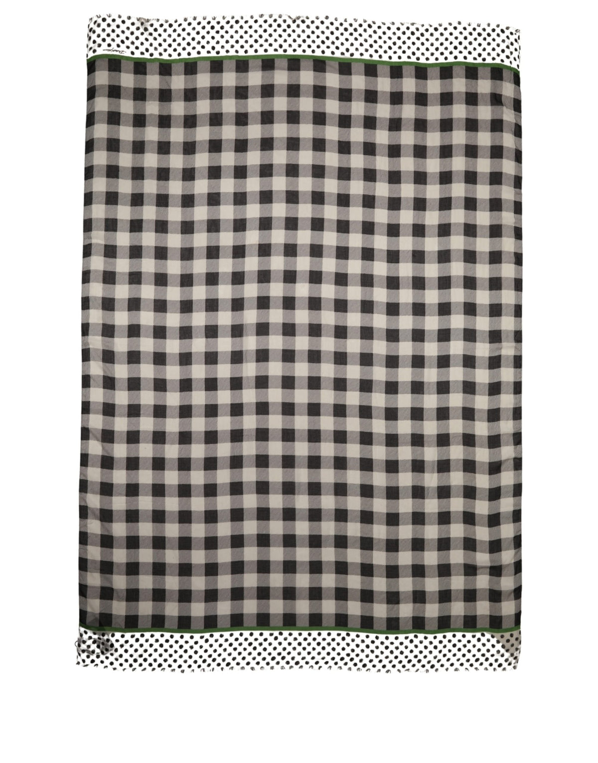 Black White Napoli Modal Check Shawl Scarf