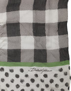 Black White Napoli Modal Check Shawl Scarf