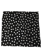 Black White Polka Dot Square Foulard Scarf