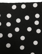 Black White Polka Dot Square Foulard Scarf