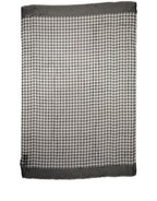 Black White Napoli Silk Gingham Shawl Scarf