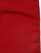 Red Satin Silk Foulard Handkerchief Scarf