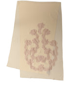 Light Beige Ornate Lace Neck Shawl Scarf